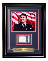 Ronald Reagan Signed Custom Framed Cut Display (PSA & JSA) at PristineAuction.com