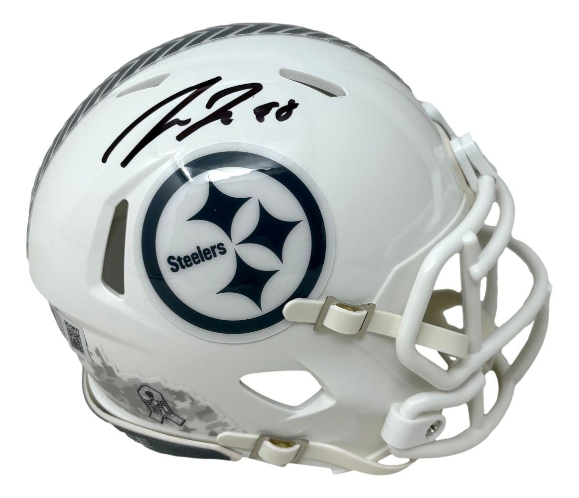 Pat Freiermuth Signed Steelers Salute to Service Alternate Speed Mini Helmet (Beckett) at PristineAuction.com Pat Freiermuth Signed Steelers Salute to Service Alternate Speed Mini Helmet (Beckett) at PristineAuction.com