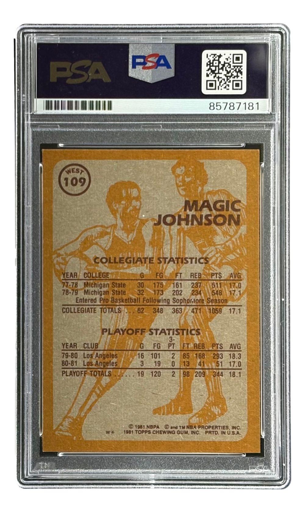 Magic Johnson Signed 1981 Topps #109 RC (PSA) at PristineAuction.com Magic Johnson Signed 1981 Topps #109 RC (PSA) at PristineAuction.com