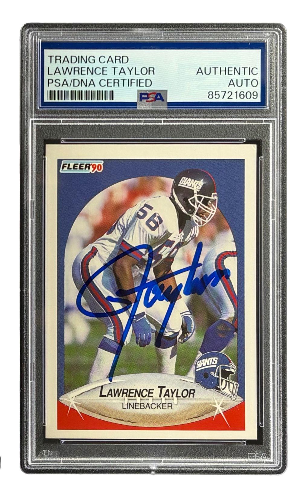 Lawrence Taylor Signed 1990 Fleer #77 (PSA) at PristineAuction.com Lawrence Taylor Signed 1990 Fleer #77 (PSA) at PristineAuction.com