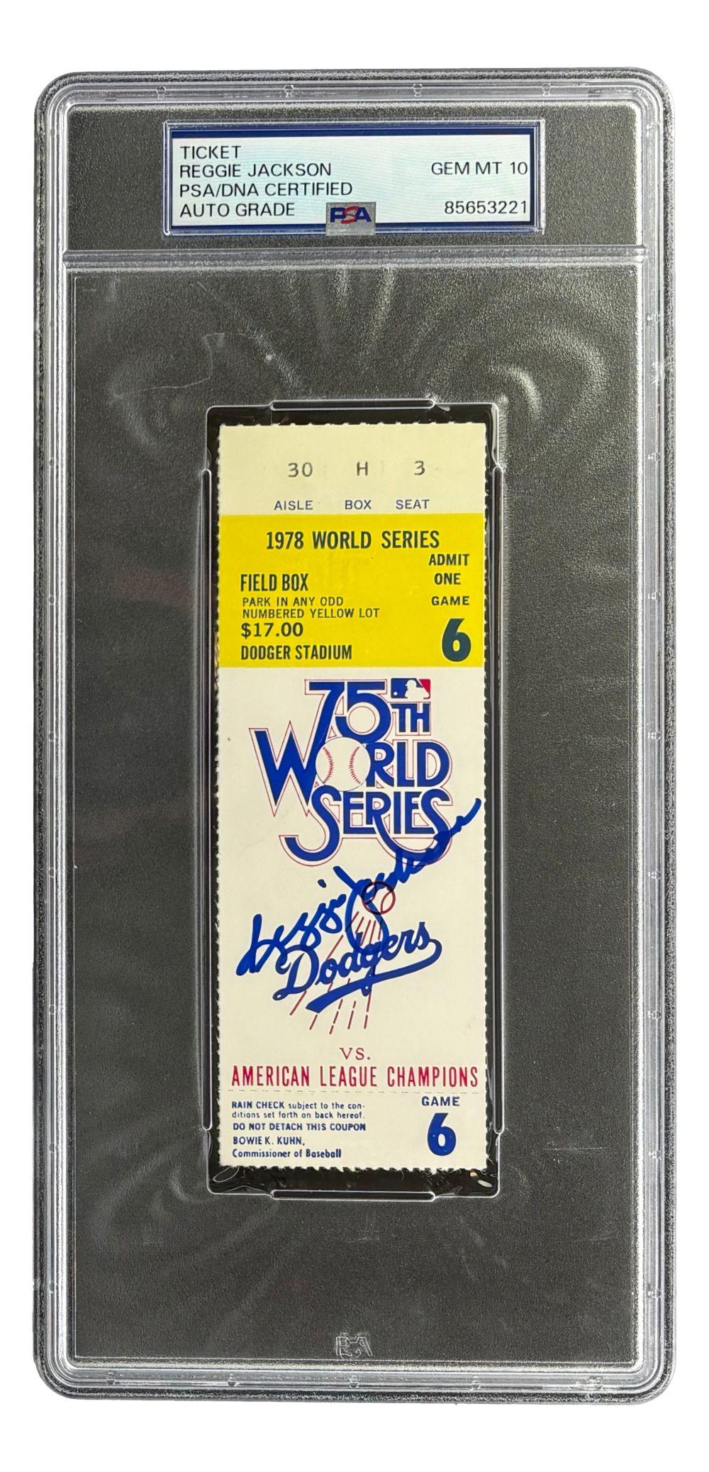 Reggie Jackson Signed Yankees 1978 World Series Game 6 Ticket (PSA | Auto 10) at PristineAuction.com Reggie Jackson Signed Yankees 1978 World Series Game 6 Ticket (PSA | Auto 10) at PristineAuction.com