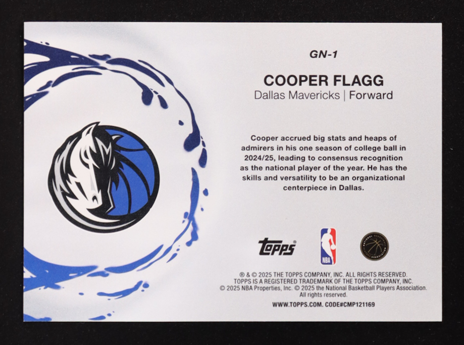 Cooper Flagg 2025-26 Topps Generation Now Holo Foil #GN1 RC at PristineAuction.com Cooper Flagg 2025-26 Topps Generation Now Holo Foil #GN1 RC at PristineAuction.com