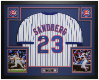 Ryne Sandberg Signed Custom Framed Jersey Display Inscribed "HOF 05" (JSA) at PristineAuction.com