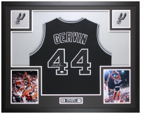 George Gervin Signed Custom Framed Jersey Display (JSA) at PristineAuction.com