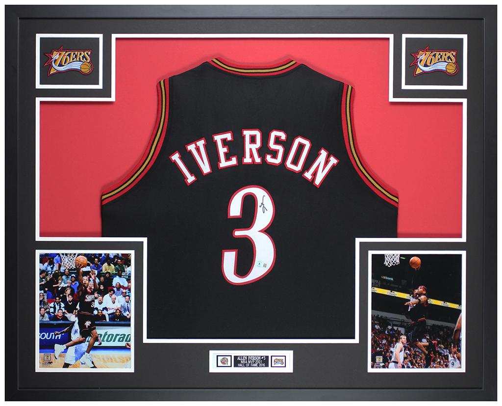 Allen Iverson Signed Custom Framed Jersey Display (Beckett) at PristineAuction.com Allen Iverson Signed Custom Framed Jersey Display (Beckett) at PristineAuction.com