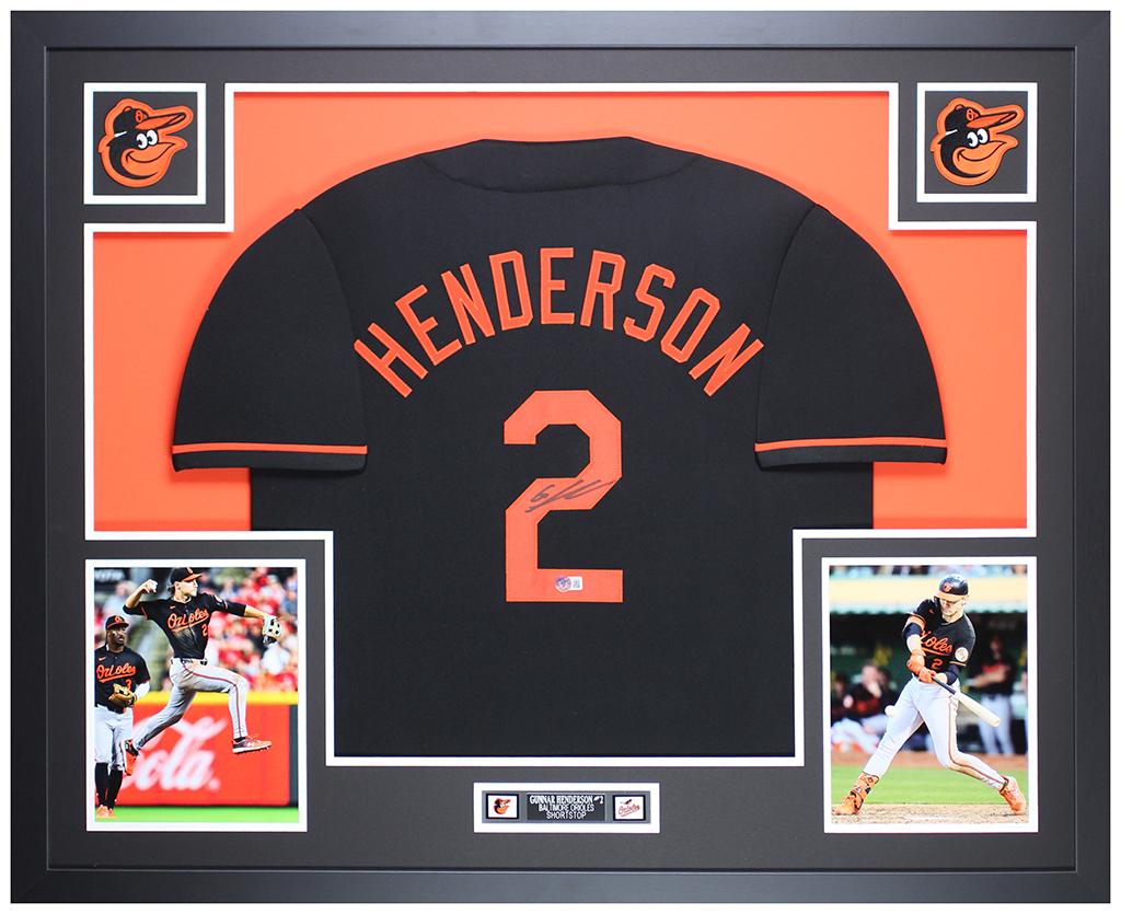 Gunnar Henderson Signed Custom Framed Jersey Display (Beckett) at PristineAuction.com Gunnar Henderson Signed Custom Framed Jersey Display (Beckett) at PristineAuction.com