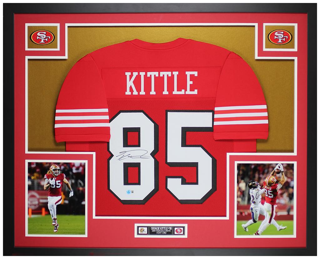 George Kittle Signed Custom Framed Jersey Display (Beckett) at PristineAuction.com George Kittle Signed Custom Framed Jersey Display (Beckett) at PristineAuction.com