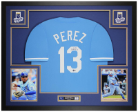 Salvador Perez Signed Custom Framed Jersey Display (Beckett) at PristineAuction.com