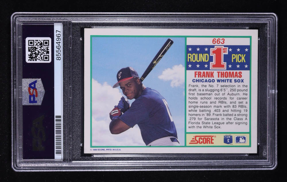 Frank Thomas Signed 1990 Score #663 RC (PSA) at PristineAuction.com Frank Thomas Signed 1990 Score #663 RC (PSA) at PristineAuction.com