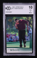 Tiger Woods 2001 Upper Deck #1 RC (BCCG 10) at PristineAuction.com
