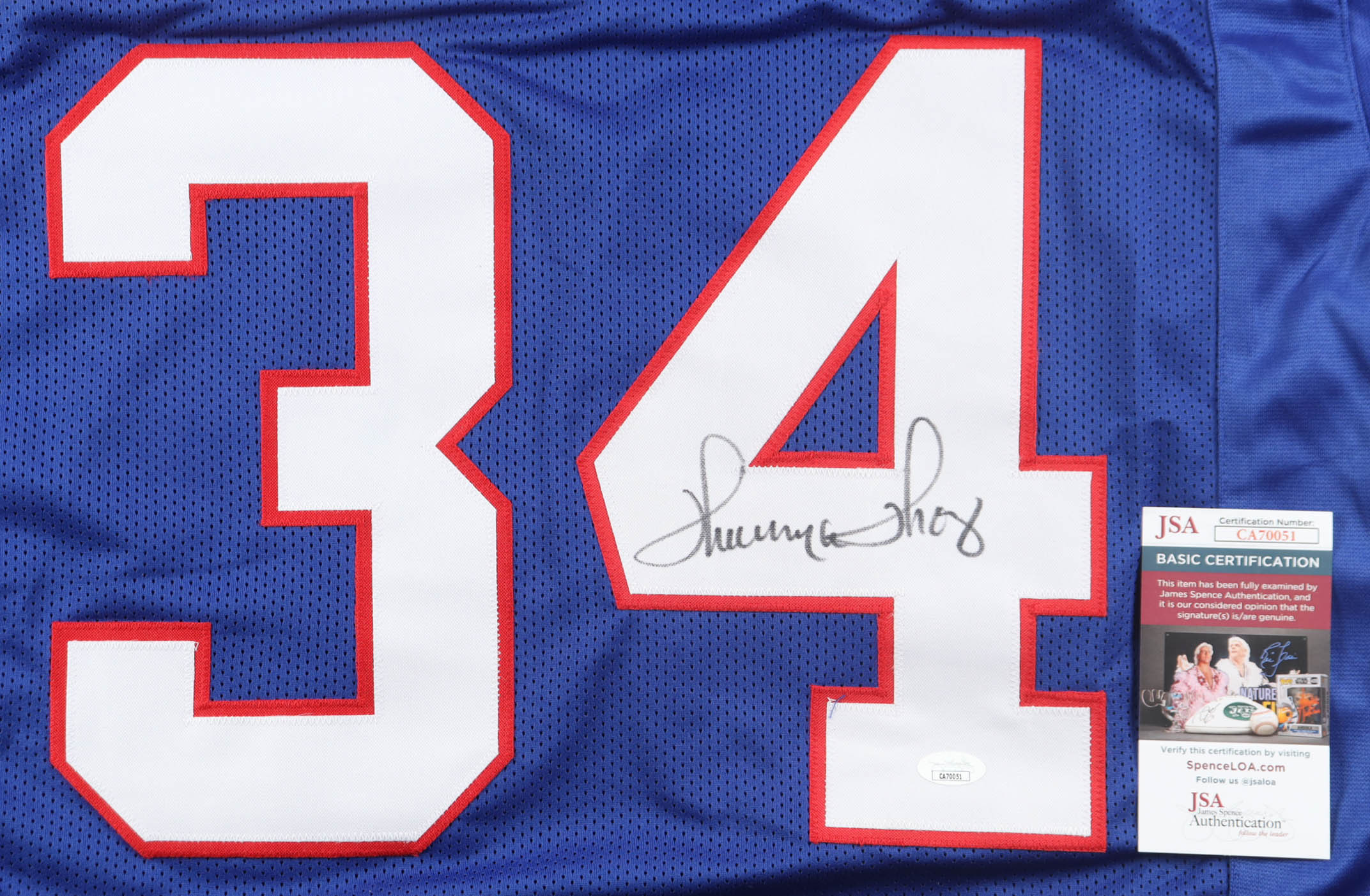 Thurman Thomas Signed Jersey (JSA) at PristineAuction.com Thurman Thomas Signed Jersey (JSA) at PristineAuction.com