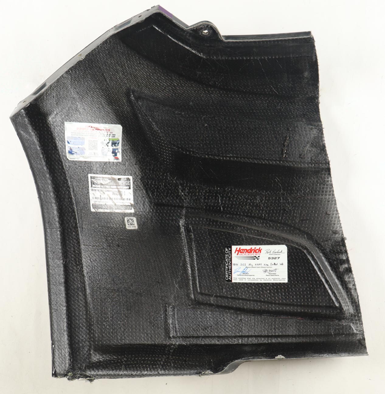 Alex Bowman Race-Used 2023 Crayon 301 #48 Ally Left Partial Nose Car Piece (Hendrick Motorsports) at PristineAuction.com Alex Bowman Race-Used 2023 Crayon 301 #48 Ally Left Partial Nose Car Piece (Hendrick Motorsports) at PristineAuction.com