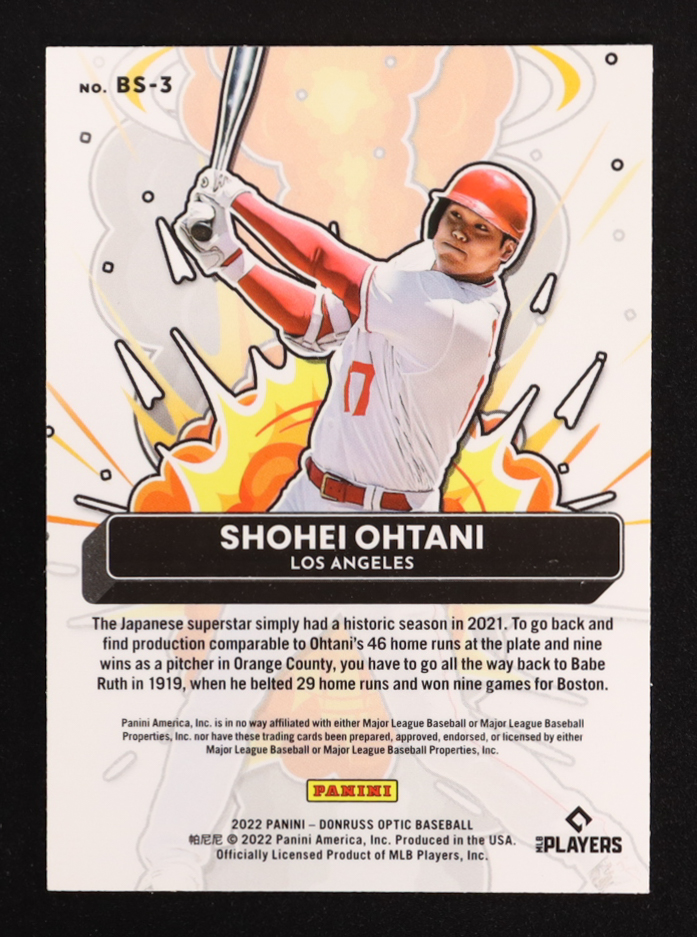 Shohei Ohtani 2022 Donruss Optic Bomb Squad #3 at PristineAuction.com Shohei Ohtani 2022 Donruss Optic Bomb Squad #3 at PristineAuction.com