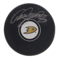 Teemu Selanne Signed Ducks Logo Hockey Puck (JSA) at PristineAuction.com