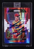 Joey Logano Signed 2022 Panini Prizm Prizms Hyper Red White and Blue #51 at PristineAuction.com
