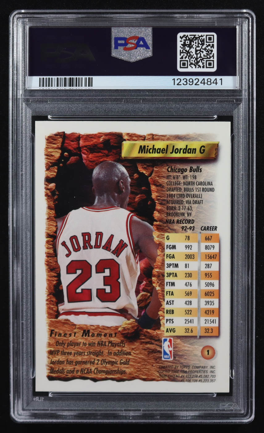 Michael Jordan 1993-94 Finest #1 (PSA 8) at PristineAuction.com Michael Jordan 1993-94 Finest #1 (PSA 8) at PristineAuction.com