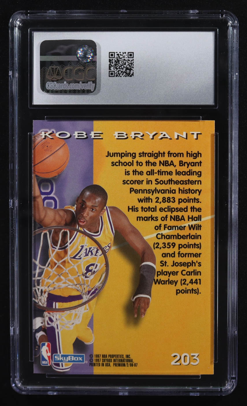 Kobe Bryant 1996-97 SkyBox Premium #203 ROO RC (CGC 10) at PristineAuction.com Kobe Bryant 1996-97 SkyBox Premium #203 ROO RC (CGC 10) at PristineAuction.com