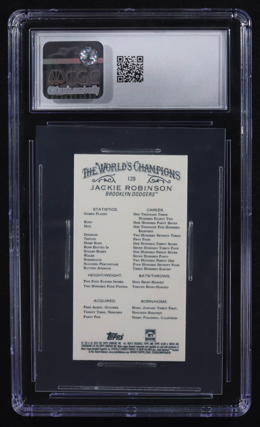 Jackie Robinson 2019 Topps Allen and Ginter Mini #129 (CGC 10) at PristineAuction.com Jackie Robinson 2019 Topps Allen and Ginter Mini #129 (CGC 10) at PristineAuction.com