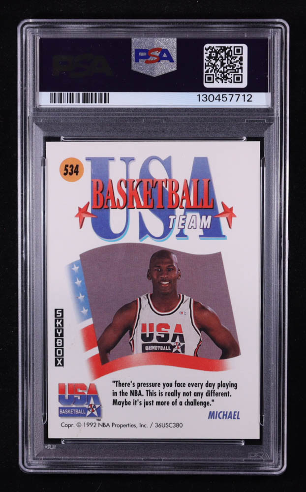 Michael Jordan 1991-92 SkyBox #534 USA (PSA 9) at PristineAuction.com Michael Jordan 1991-92 SkyBox #534 USA (PSA 9) at PristineAuction.com