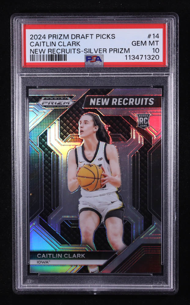 Caitlin Clark 2024-25 Panini Prizm Draft Picks New Recruits Prizms Silver #14 RC (PSA 10) at PristineAuction.com Caitlin Clark 2024-25 Panini Prizm Draft Picks New Recruits Prizms Silver #14 RC (PSA 10) at PristineAuction.com