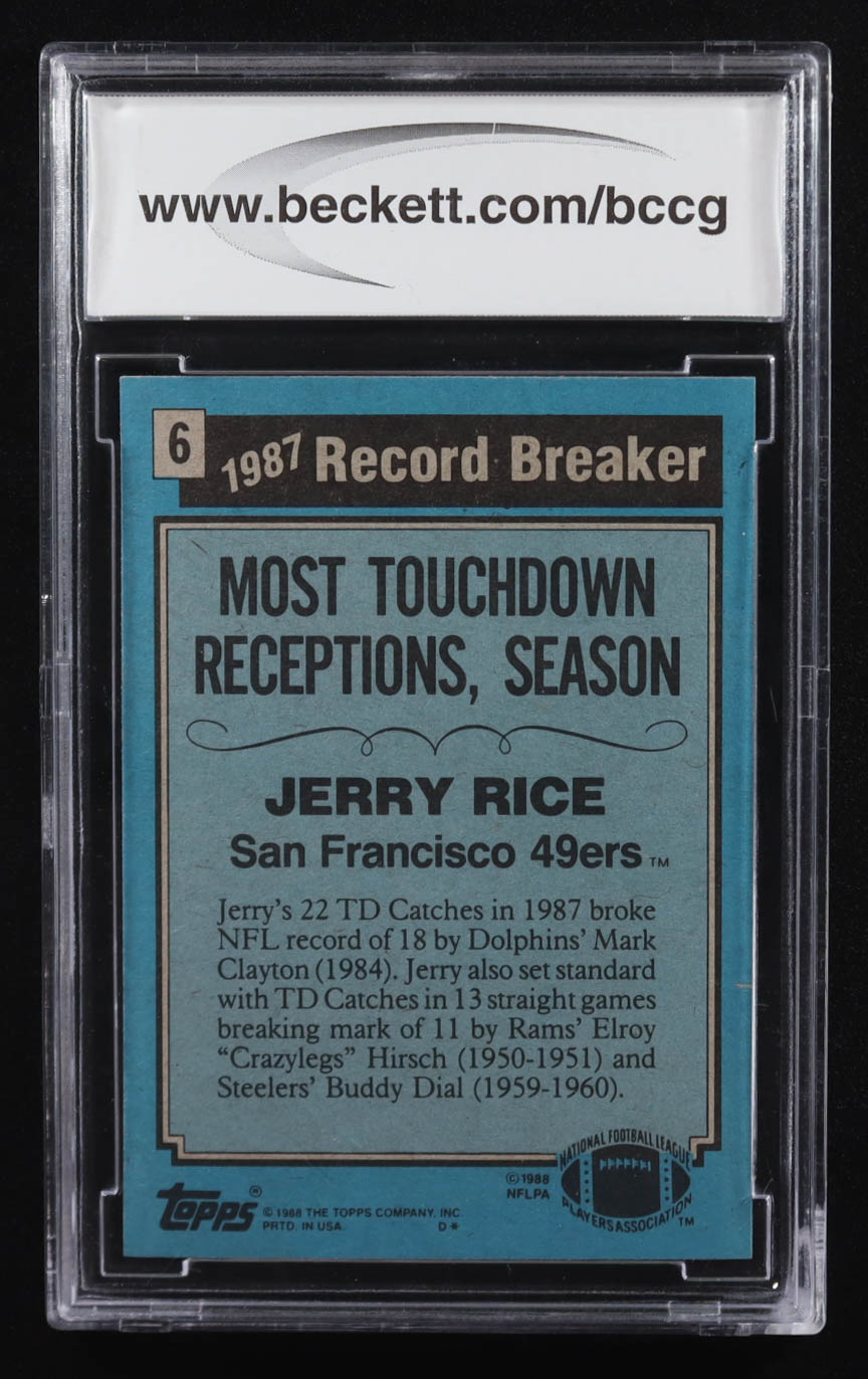Jerry Rice 1988 Topps #6 (BCCG 10) at PristineAuction.com Jerry Rice 1988 Topps #6 (BCCG 10) at PristineAuction.com