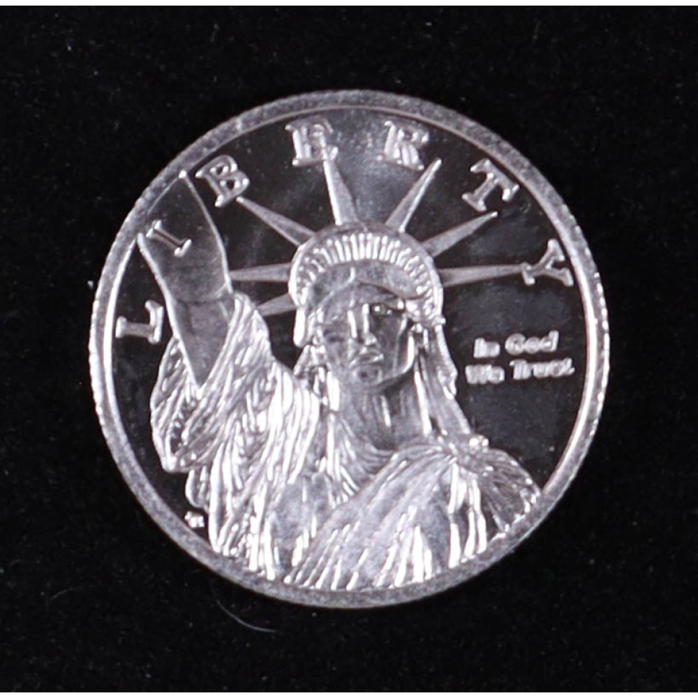 1/10 oz Statue of Liberty .999 Fine Silver Bullion Round at PristineAuction.com