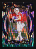 Drake Maye 2024 Select Prizm Black and Green Shock #27 RC at PristineAuction.com