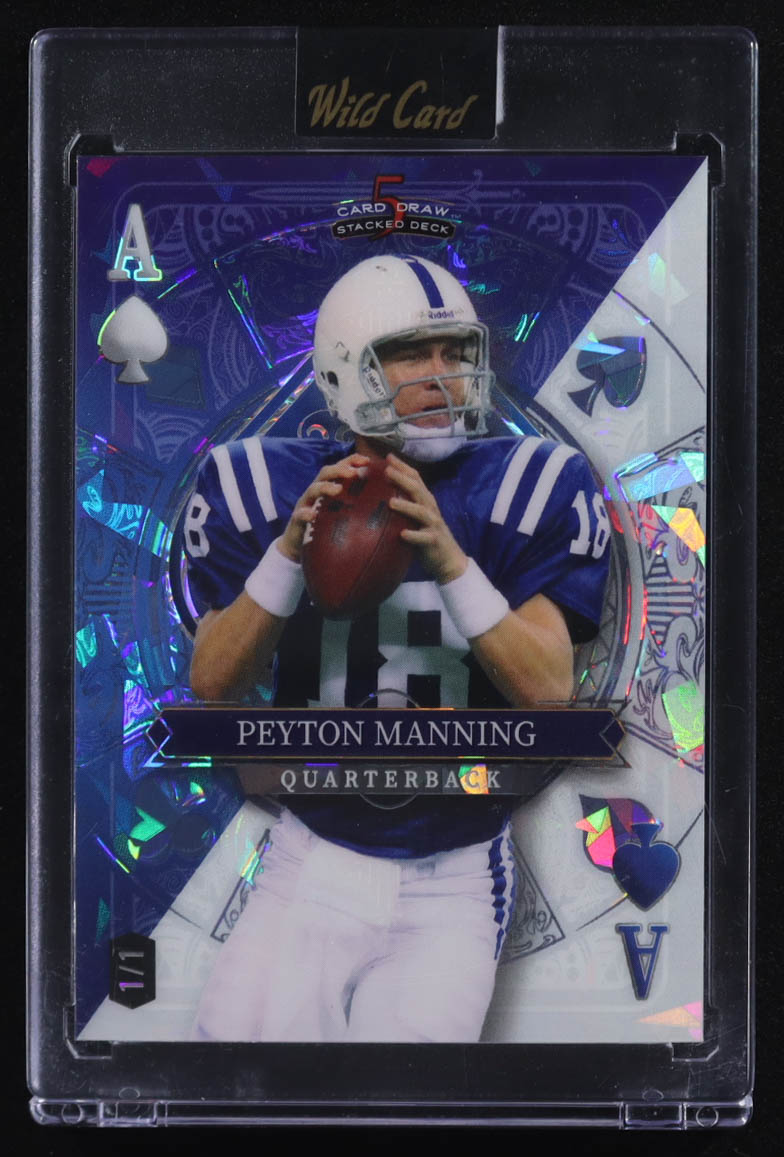 Peyton Manning 2024 Wild Card 5 Card Draw Stacked Deck Ace of Diamonds #SDJ5-PMN #1/1 at PristineAuction.com Peyton Manning 2024 Wild Card 5 Card Draw Stacked Deck Ace of Diamonds #SDJ5-PMN #1/1 at PristineAuction.com
