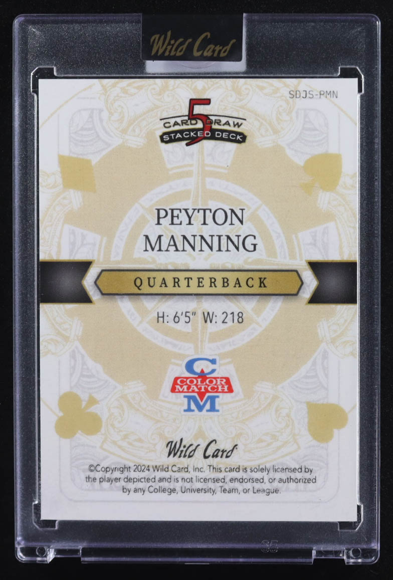 Peyton Manning 2024 Wild Card 5 Card Draw Stacked Deck Ace of Diamonds #SDJ5-PMN #1/1 at PristineAuction.com Peyton Manning 2024 Wild Card 5 Card Draw Stacked Deck Ace of Diamonds #SDJ5-PMN #1/1 at PristineAuction.com