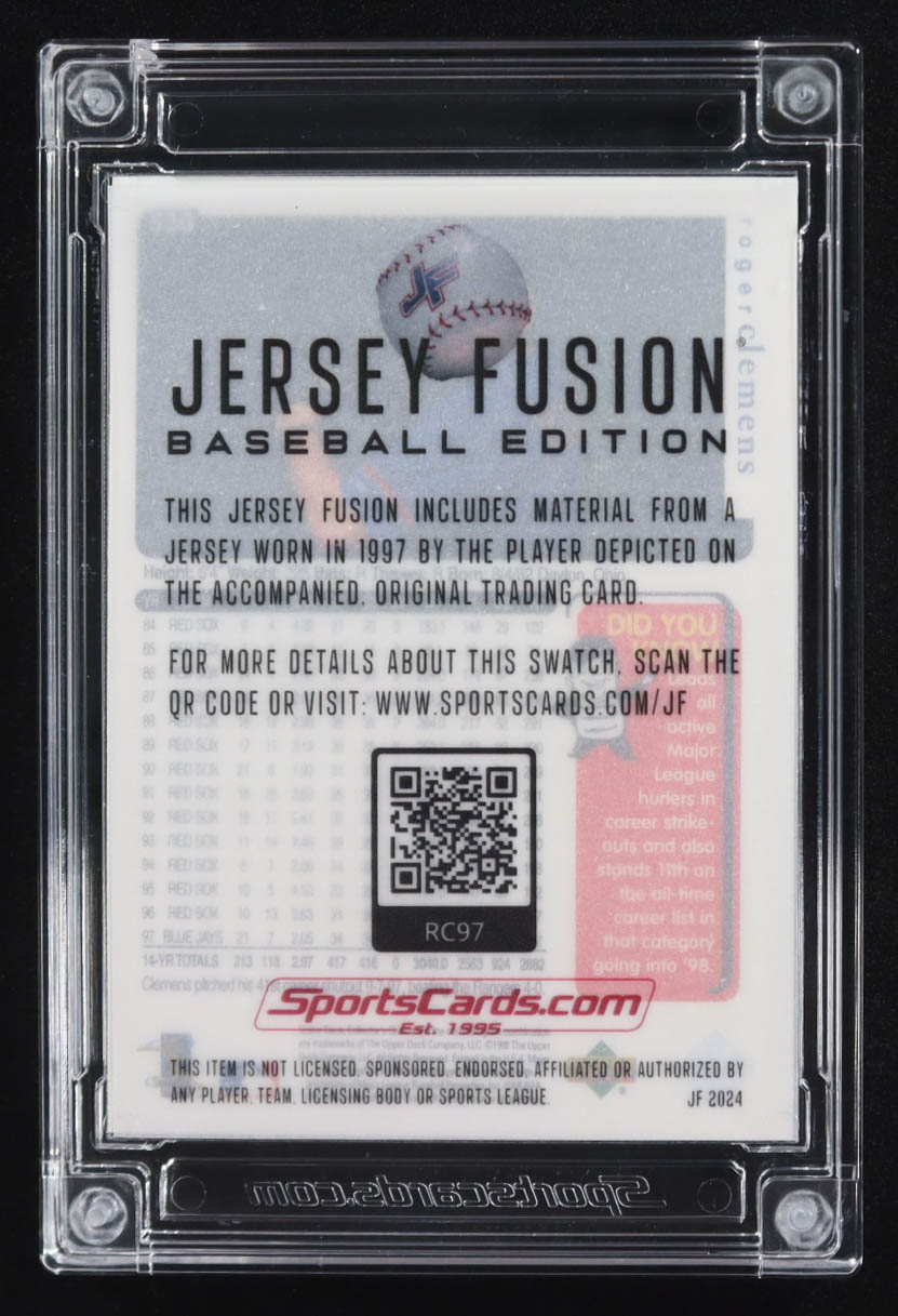 Roger Clemens 2024 Upper Deck Collector's Choice Jersey Fusion Baseball Edition Game-Used Swatch #RC97 at PristineAuction.com Roger Clemens 2024 Upper Deck Collector's Choice Jersey Fusion Baseball Edition Game-Used Swatch #RC97 at PristineAuction.com