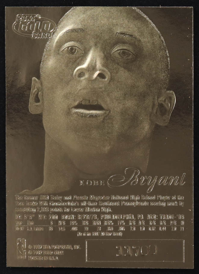 Kobe Bryant 1996-97 Fleer Flair Showcase Legacy Feel the Game Purple 23KT Gold RC at PristineAuction.com Kobe Bryant 1996-97 Fleer Flair Showcase Legacy Feel the Game Purple 23KT Gold RC at PristineAuction.com