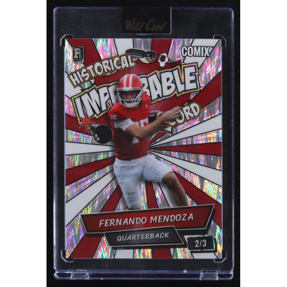 Fernando Mendoza 2025 Wild Card Comix Historical Improbable Record #ACIM-FM08 RC #2/3 at PristineAuction.com