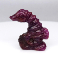 13.59 Carats Natural Ruby Carving of a Seahorse at PristineAuction.com