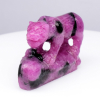 89.88 Carats Natural Ruby Carving of a Tiger at PristineAuction.com