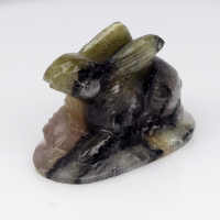 14.03 Carats Natural Tourmaline Carving of a Rabbit at PristineAuction.com
