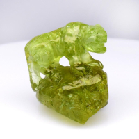 40.19 Carats Natural Green Garnet Carving of a Tiger at PristineAuction.com