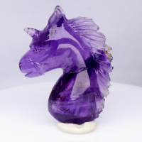71.07 Carats Natural Amethyst Carving of a Unicorn at PristineAuction.com