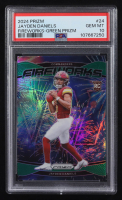 Jayden Daniels 2024 Prizm Fireworks Prizms Green #24 RC (PSA 10) at PristineAuction.com