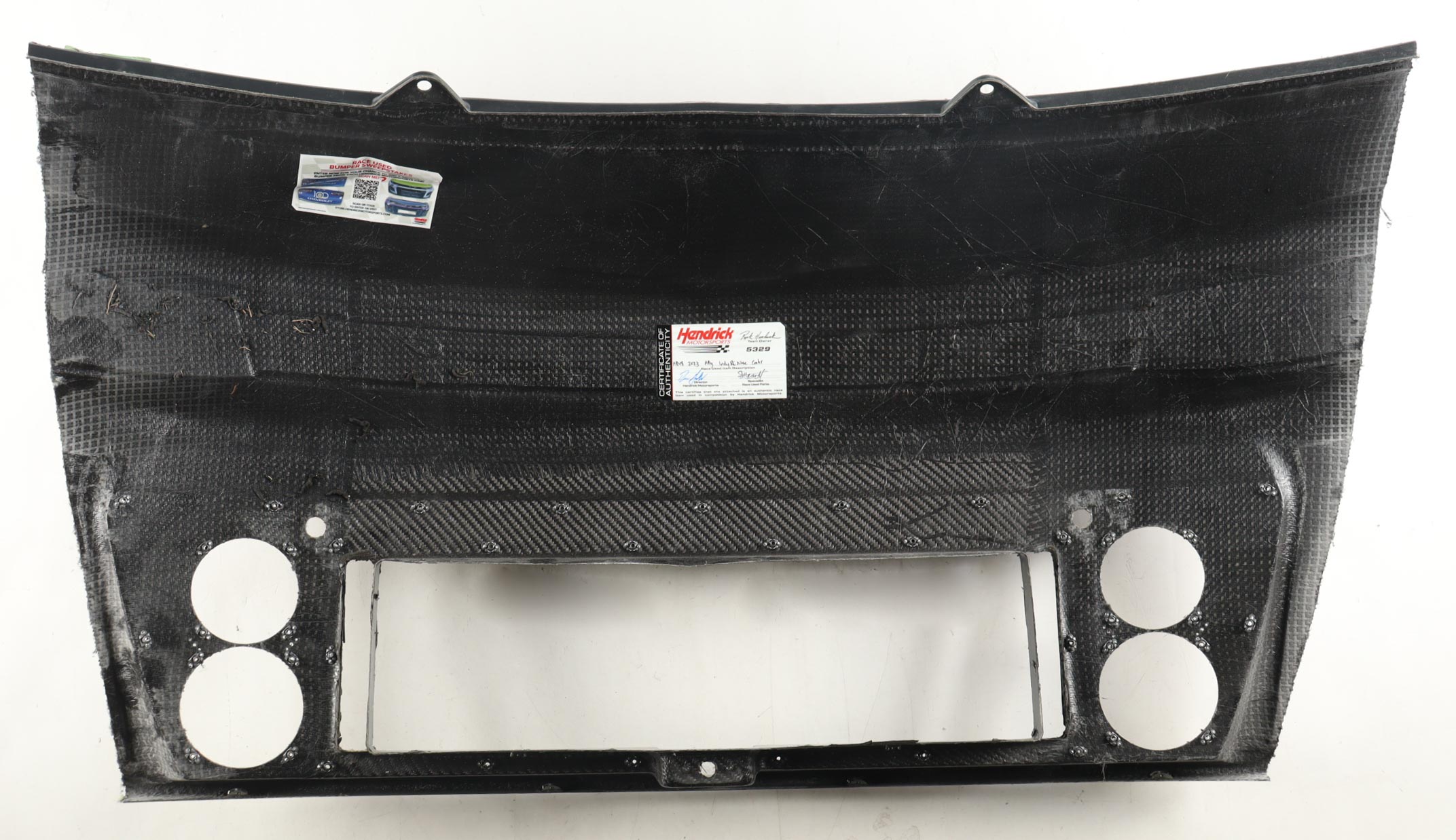Alex Bowman Race-Used 2023 Verizon 200 #48 Ally Center Nose Car Piece (Hendrick Motorsports) at PristineAuction.com Alex Bowman Race-Used 2023 Verizon 200 #48 Ally Center Nose Car Piece (Hendrick Motorsports) at PristineAuction.com