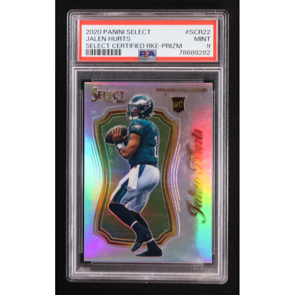Jalen Hurts 2020 Panini Select Certified Rookie Prizm #SCR-22 RC (PSA 9) at PristineAuction.com