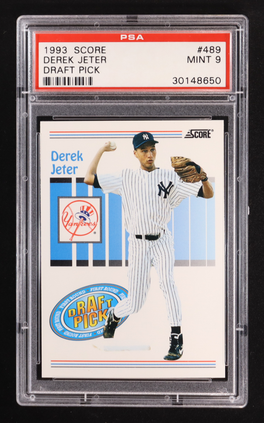 Derek Jeter 1993 Score Draft Pick #489 RC (PSA 9) at PristineAuction.com Derek Jeter 1993 Score Draft Pick #489 RC (PSA 9) at PristineAuction.com