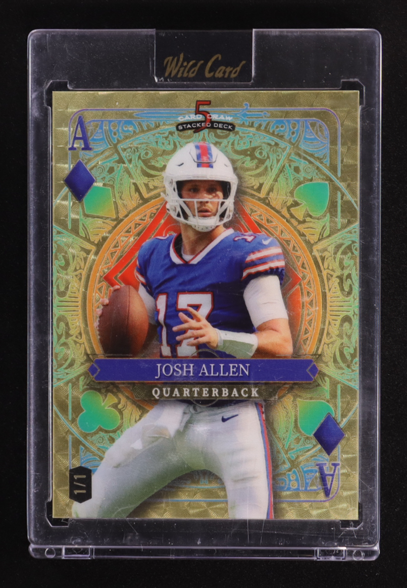 Josh Allen 2024 Wild Card 5 Card Draw Stacked Deck Ace of Diamonds Gold Vinyl #JAN #1/1 at PristineAuction.com Josh Allen 2024 Wild Card 5 Card Draw Stacked Deck Ace of Diamonds Gold Vinyl #JAN #1/1 at PristineAuction.com