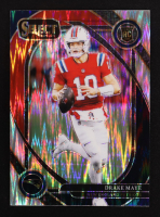 Drake Maye 2024 Select Prizm Black and Red Shock #218 RC at PristineAuction.com