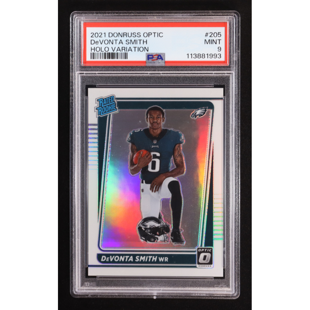 Devonta Smith 2021 Panini Donruss Optic Holo Variation RR #205 RC (PSA 9) at PristineAuction.com