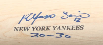 Alfonso Soriano Signed Sam Bat Player Model Baseball Bat Inscribed "30-30" (Beckett) at PristineAuction.com Alfonso Soriano Signed Sam Bat Player Model Baseball Bat Inscribed "30-30" (Beckett) at PristineAuction.com