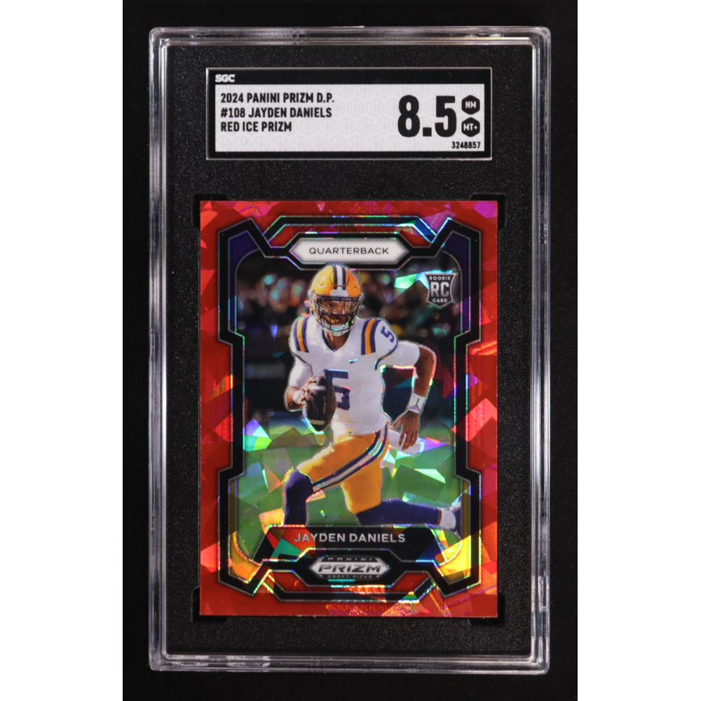 Jayden Daniels 2024 Panini Prizm Red Ice Prizm #108 RC (SGC 8.5) at PristineAuction.com