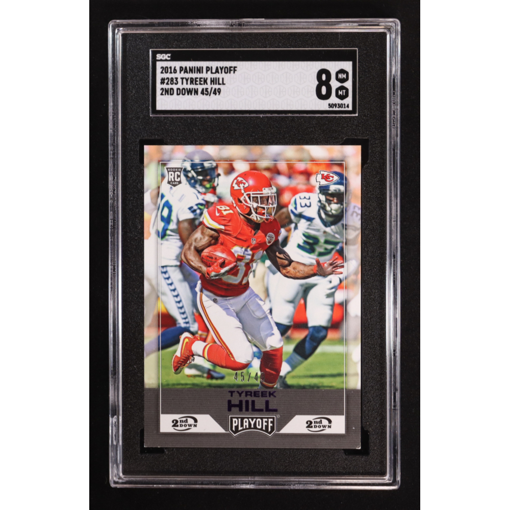 Tyreek Hill 2016 Panini Playoff 2nd Down #283 RC #45/49 (SGC 8) at PristineAuction.com