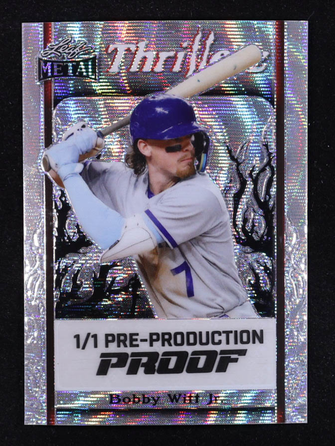 Bobby Witt Jr. 2025 Leaf Metal Thrillerz Wave Silver Pre-Production Proof #NNO #1/1 at PristineAuction.com Bobby Witt Jr. 2025 Leaf Metal Thrillerz Wave Silver Pre-Production Proof #NNO #1/1 at PristineAuction.com