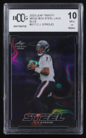CJ Stroud 2023 Leaf Trinity Mega Box Steel Lava Blue #S17 #86/99 RC (BCCG 10) at PristineAuction.com