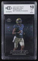 Shedeur Sanders 2023 Leaf Trinity Mega Box Steel Stars and Dots #S71 RC (BCCG 10) at PristineAuction.com